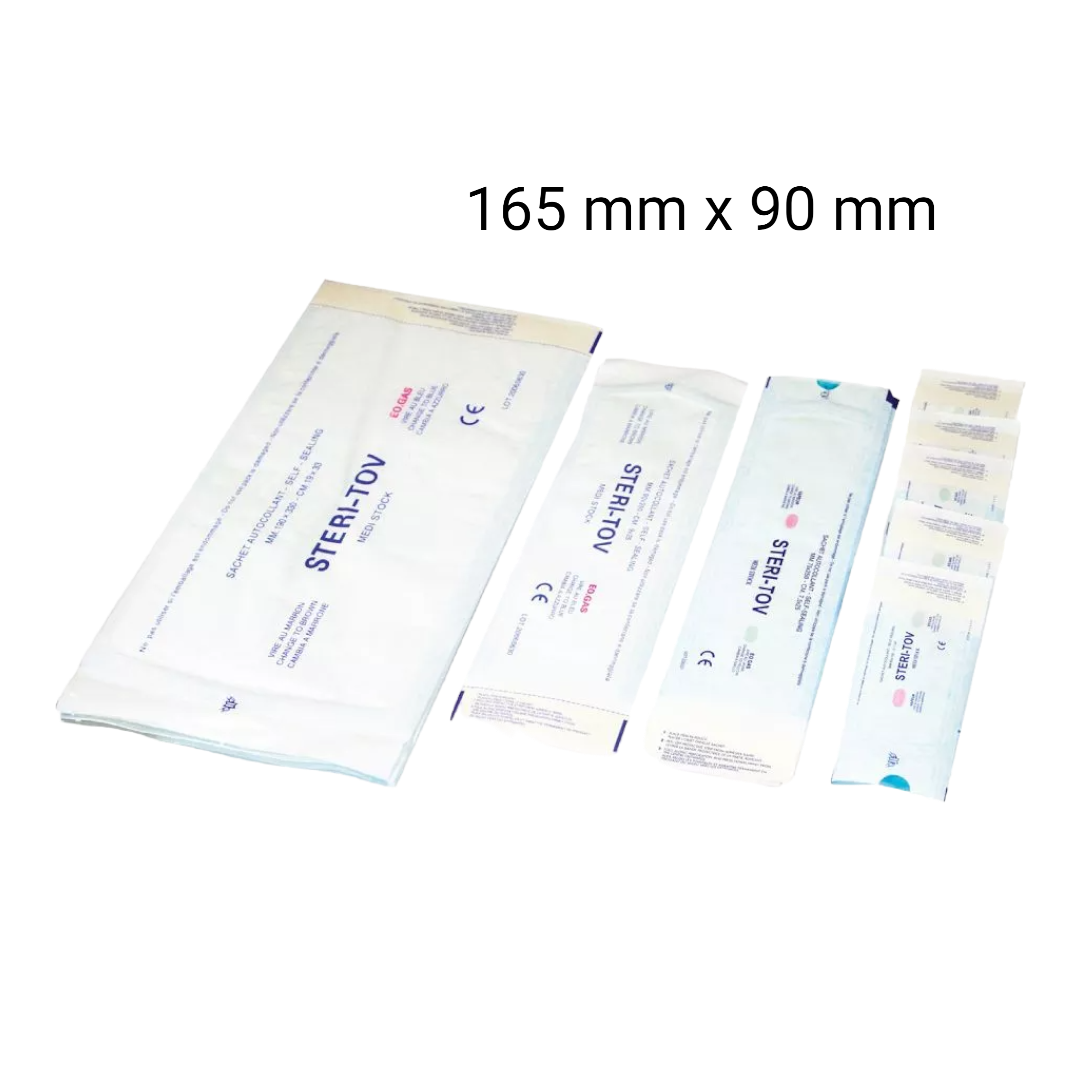 Sachet De Sterilisation de Fermeture Autocollante 165 Mm X 90 Mm