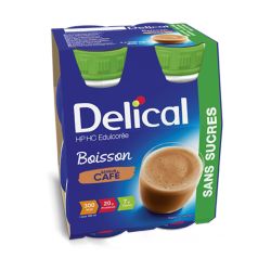 Delical Boisson Sans Sucre Café 4x200 ml