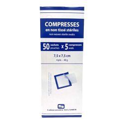 Compresses stériles tissées 7.5x7.5cm (50x2)