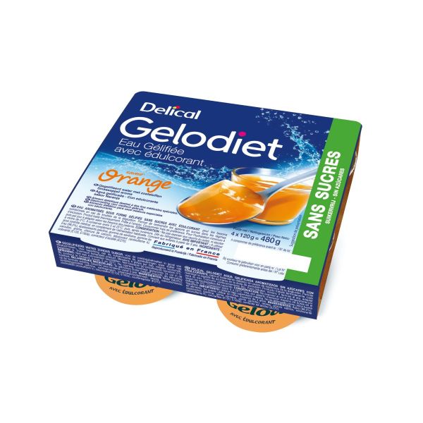 Gelodiet Eau Gélifiée Édulcorant Orange 4P/120G