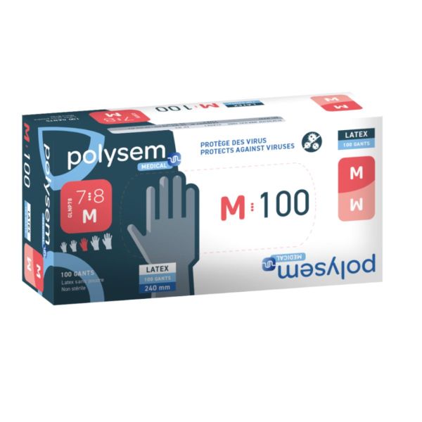 Polysem Gants Latex Non poudré M