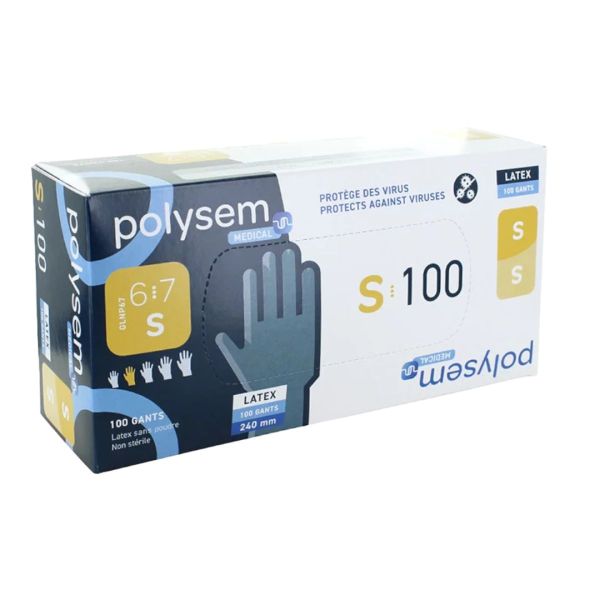 Polysem Gants Latex Non poudré S