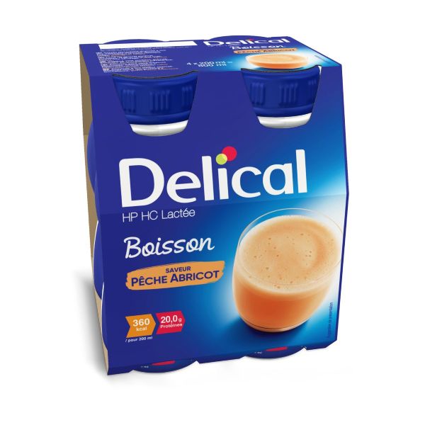 Delical Boisson Lactée Pêche Abricot 4x200 ml