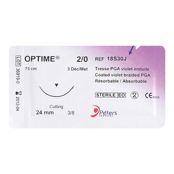 Suture Resorbable Optime 24 Mm Dec 2