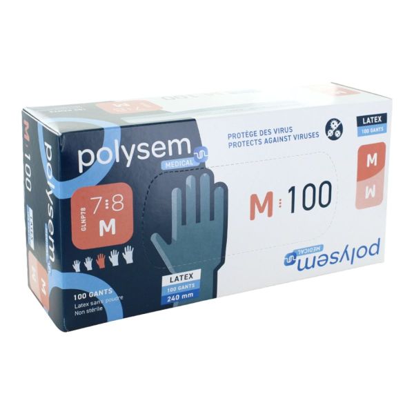 Polysem Gants Latex Non poudré M