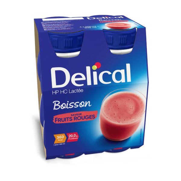 Delical Boisson Lactée Fruits Rouge 4x200 ml